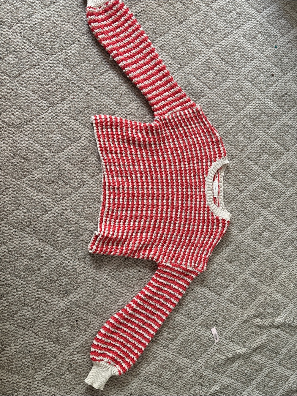 By Together Red and White Striped Knit Sweater